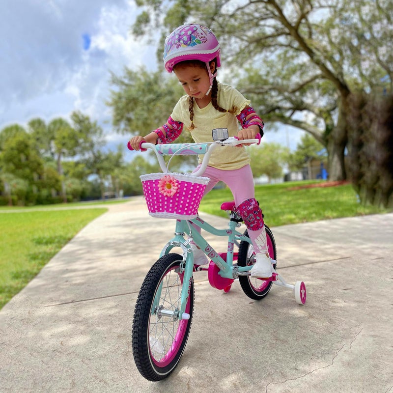 JOYSTAR 14 Inch Girls Bike for 3-5 Years Old Kids Toddler Bike with Training Wheels and Handbrake for Early Rider Birthday Gift Kids' Bicycles Blue - Image 4
